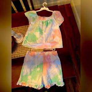 Girl’s 2-piece cotton tie-dye set XL